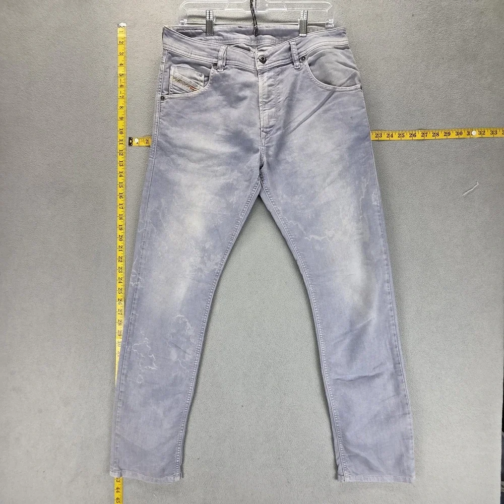Diesel Jeans‎ Mens 30x30 Gray Krayver Light Wash Regular Slim Carrot 0819D